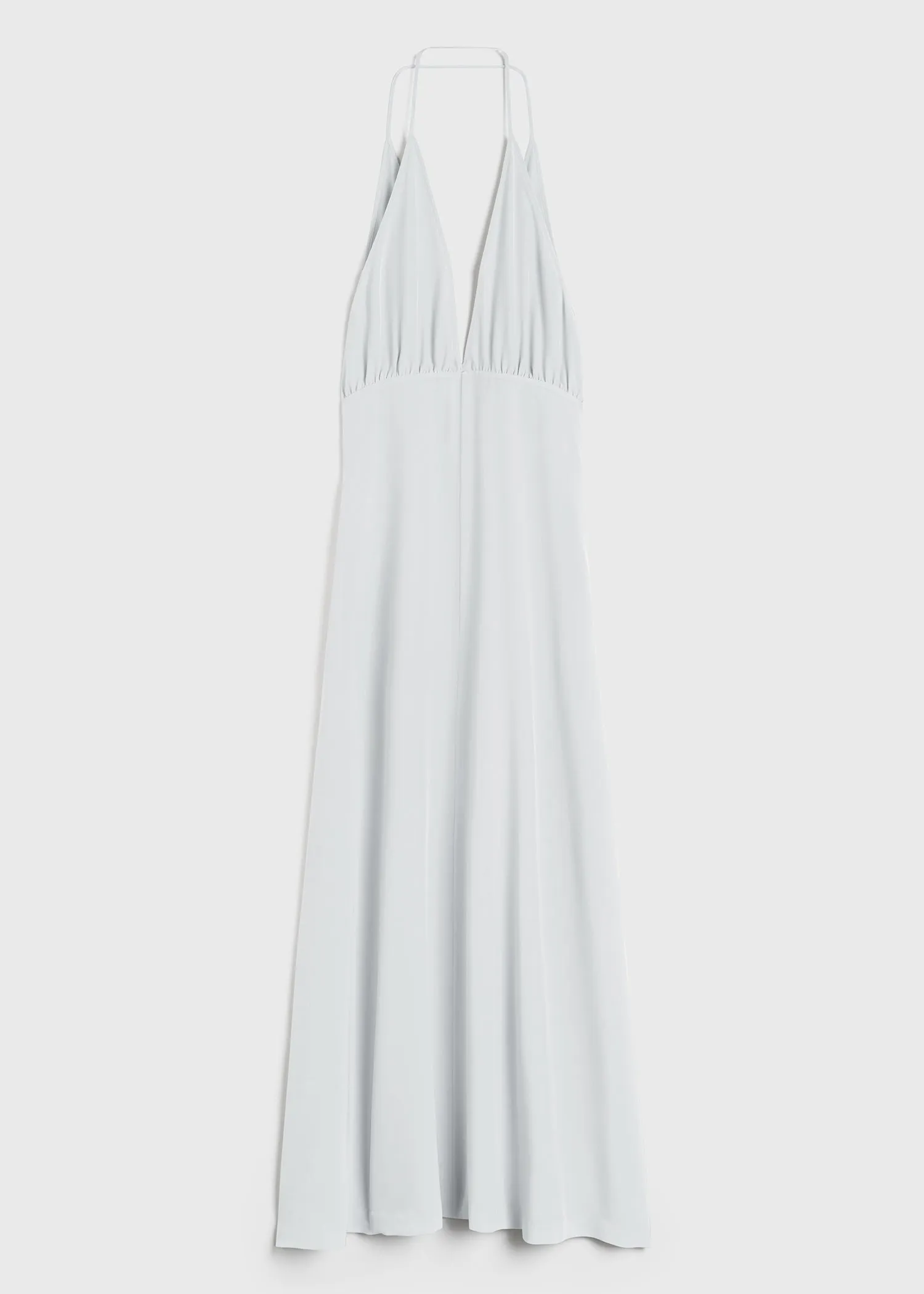 Double-halter silk dress glacier