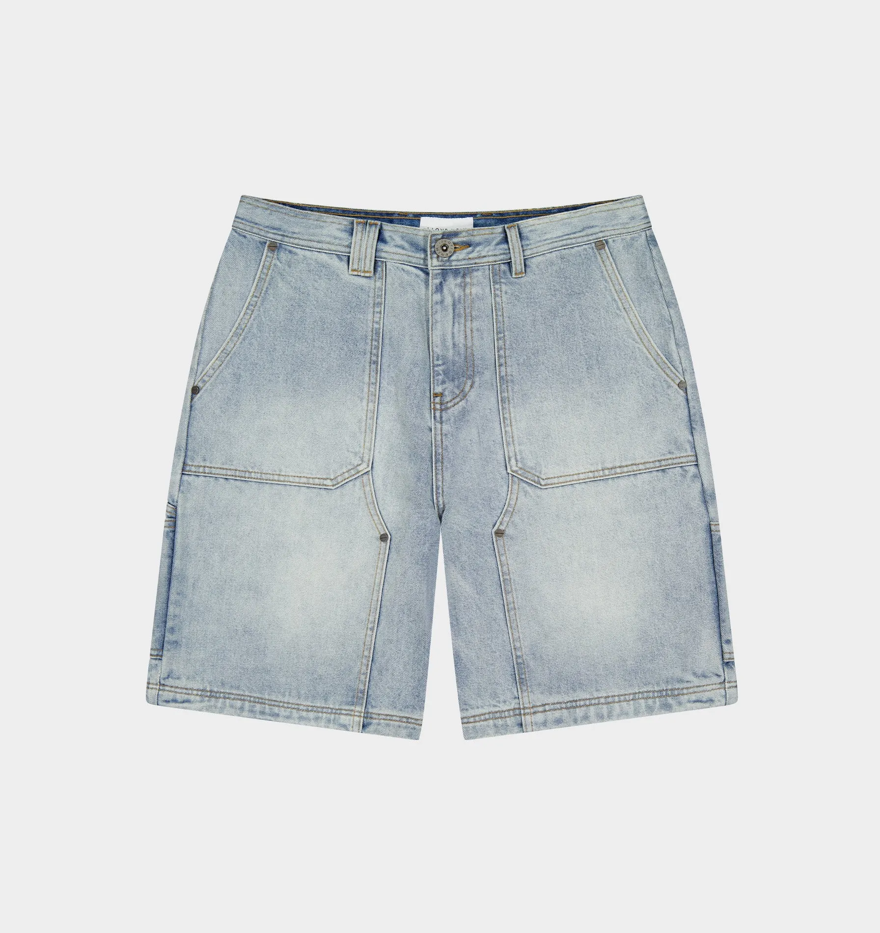 Double Knee Workers Short - Light Vintage Blue