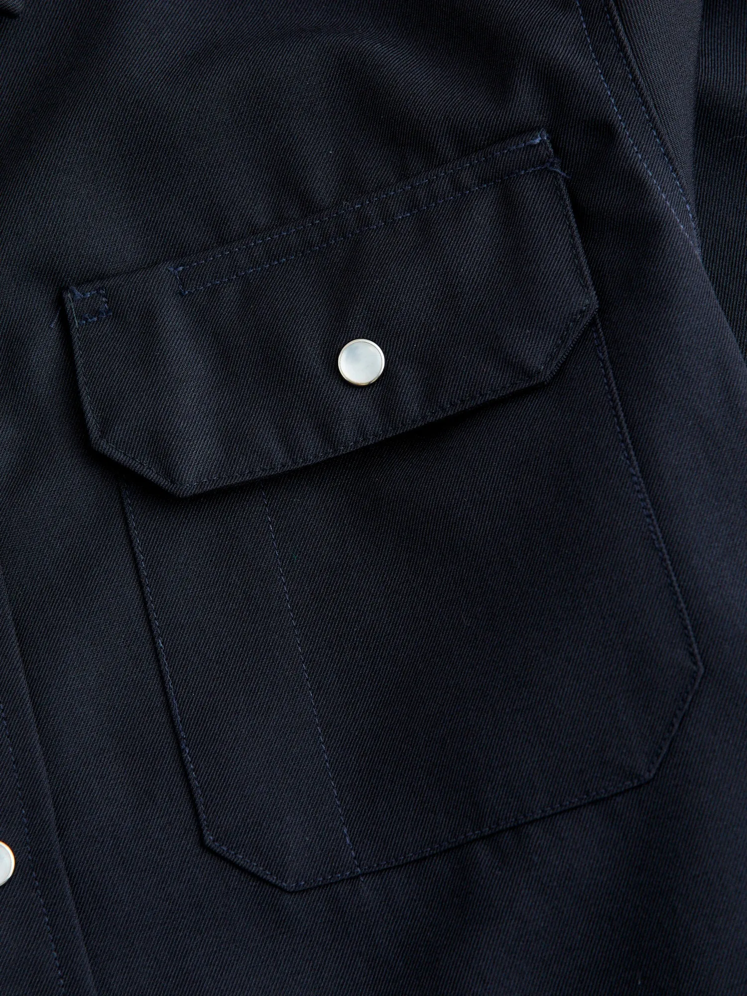 Drover Overshirt in Navy Gabardine