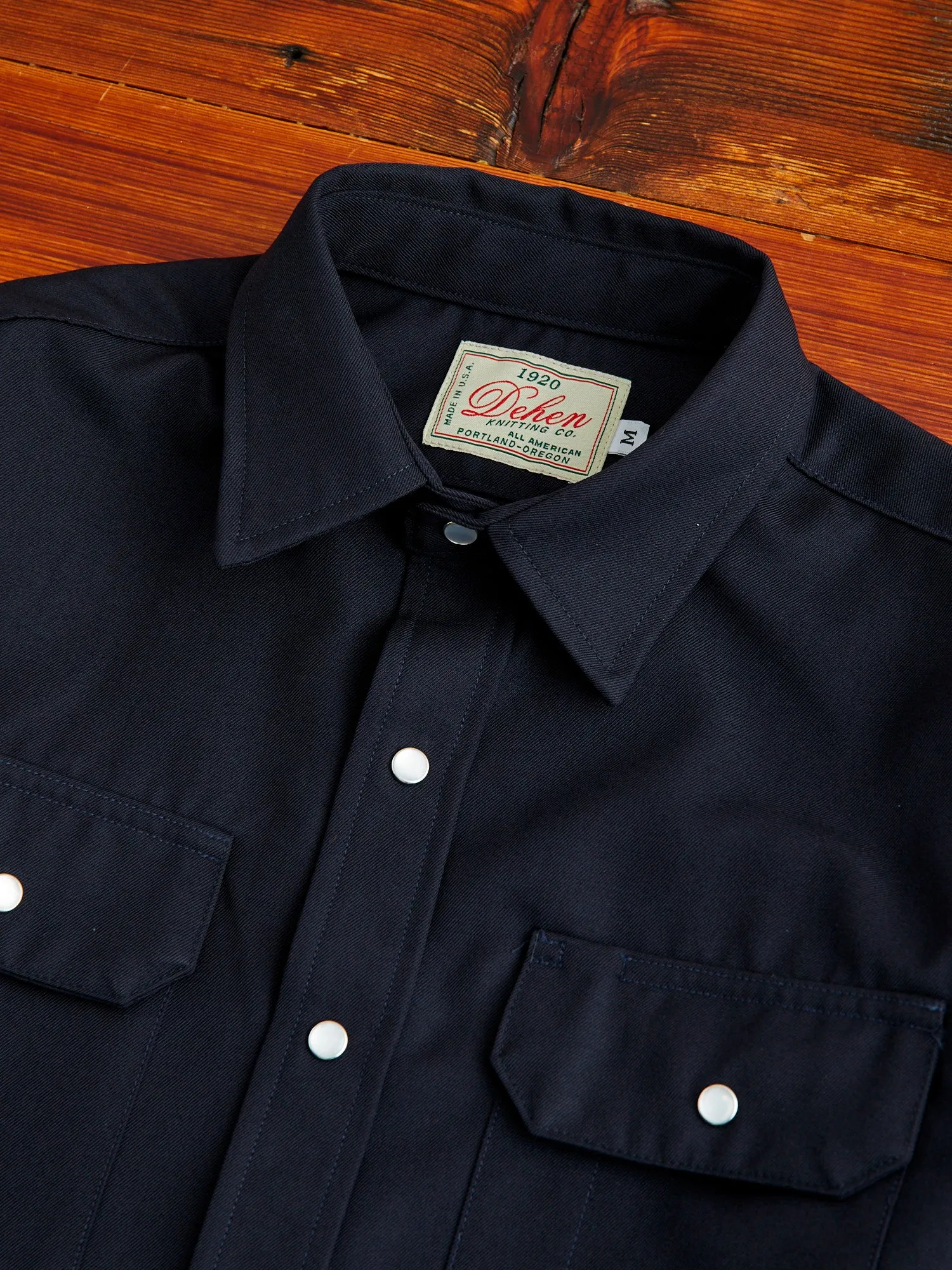 Drover Overshirt in Navy Gabardine
