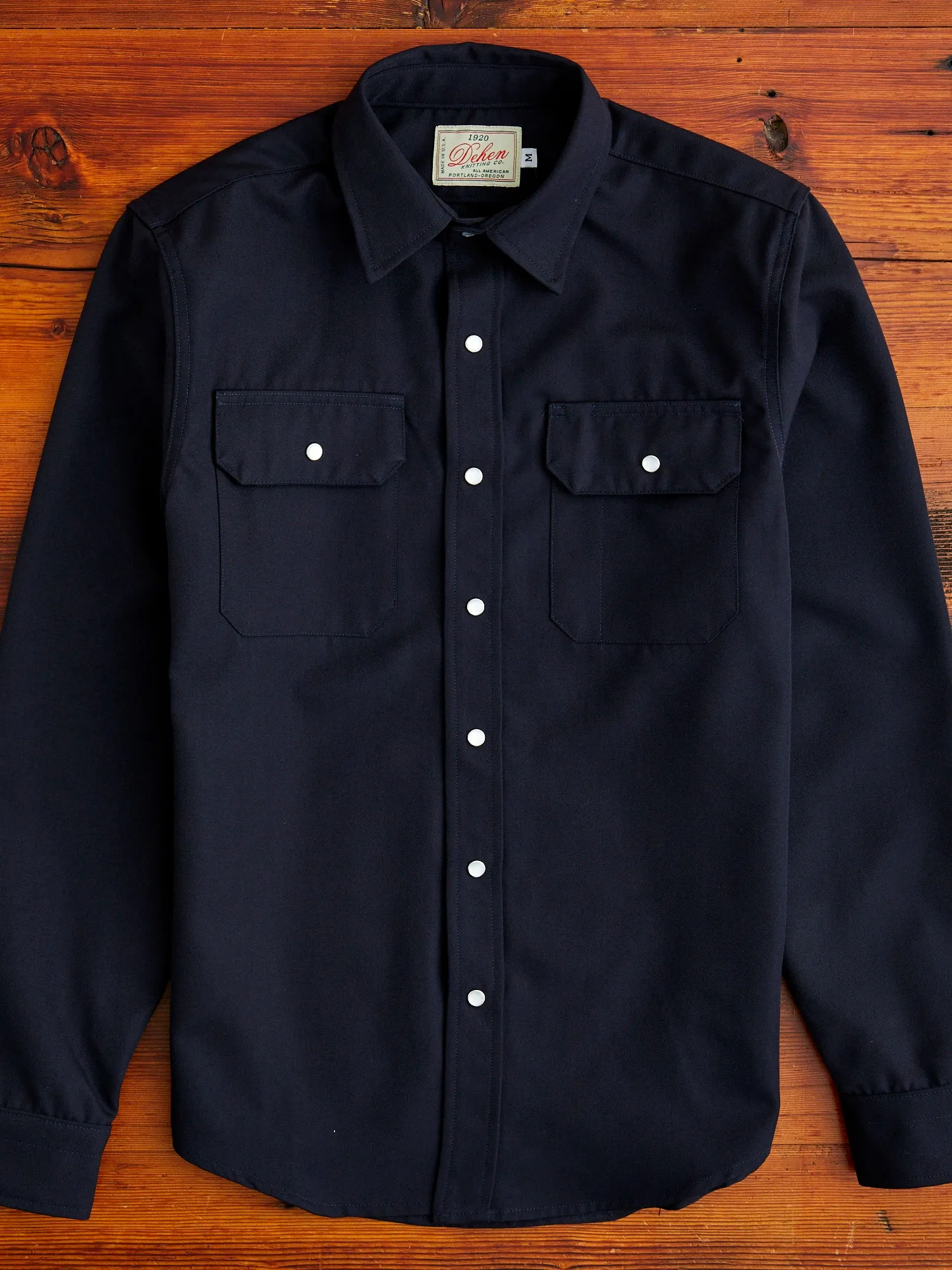 Drover Overshirt in Navy Gabardine