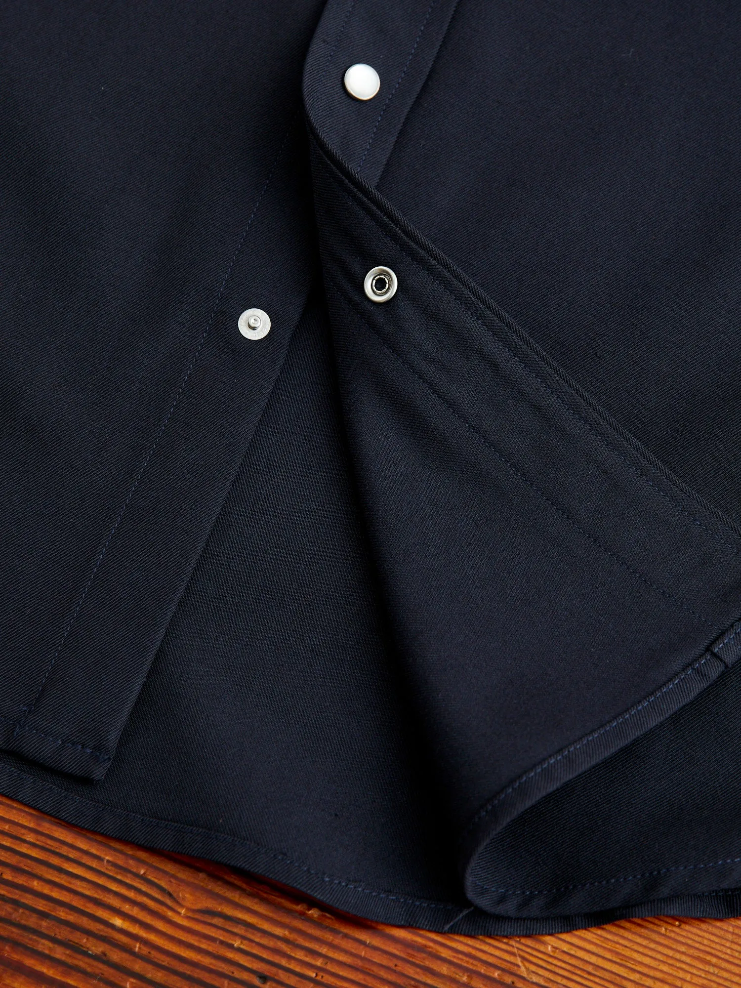 Drover Overshirt in Navy Gabardine
