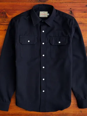 Drover Overshirt in Navy Gabardine