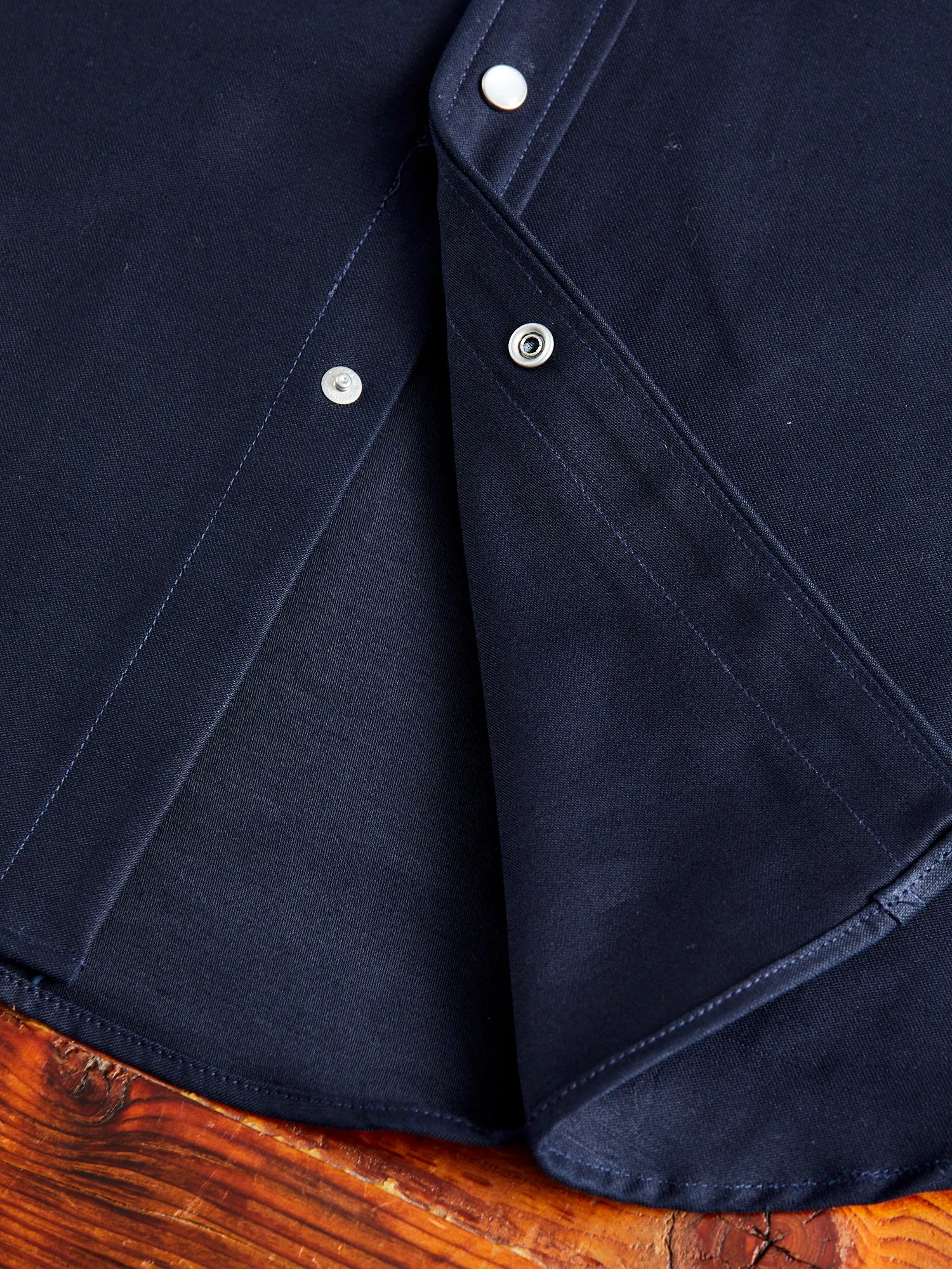 Drover Overshirt in Navy Sateen