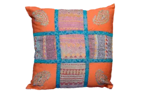 Embroidered Recycled Vintage Zari Kantha Holiday Pillow Case