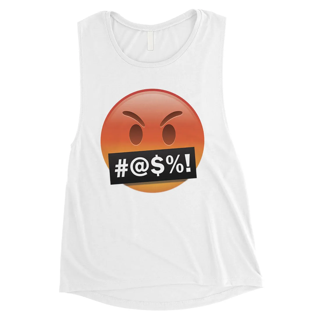 Emoji-Angry Womens Worry Silly Great Wonderful Muscle Shirt Gift