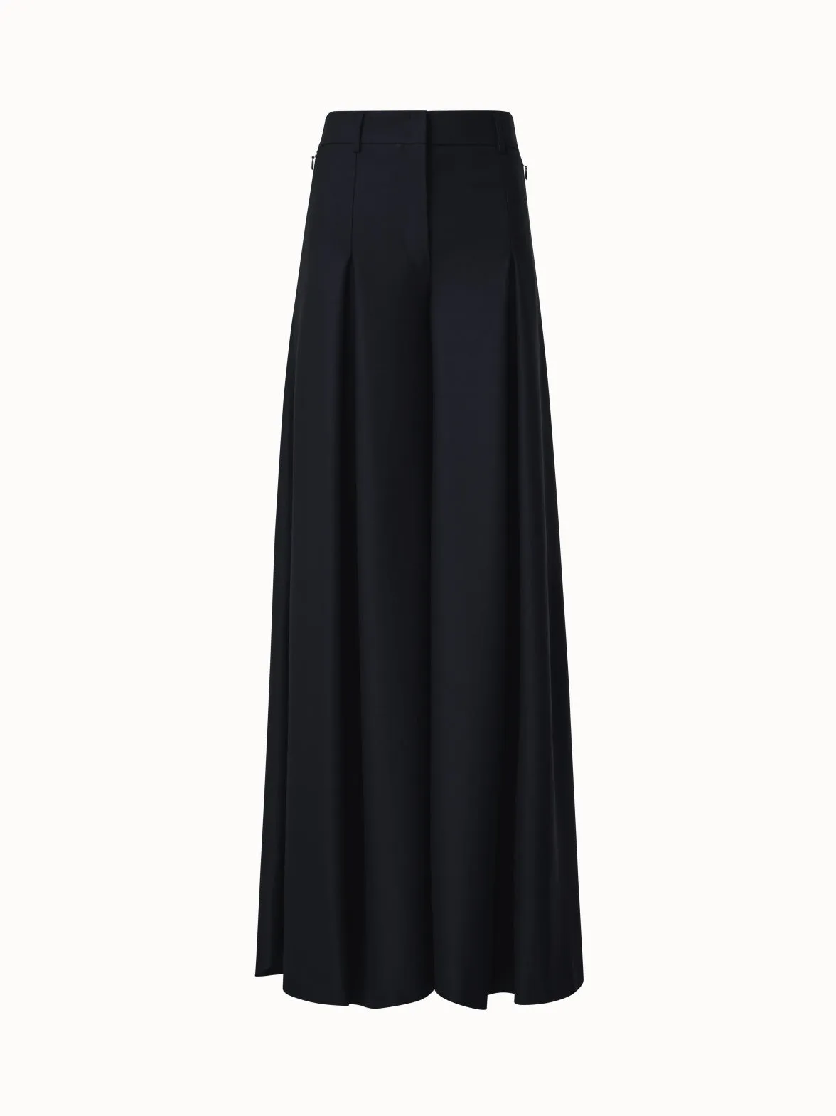 Extra Wide Palazzo Wool Gabardine Pants