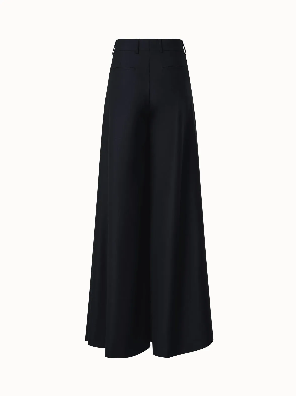 Extra Wide Palazzo Wool Gabardine Pants