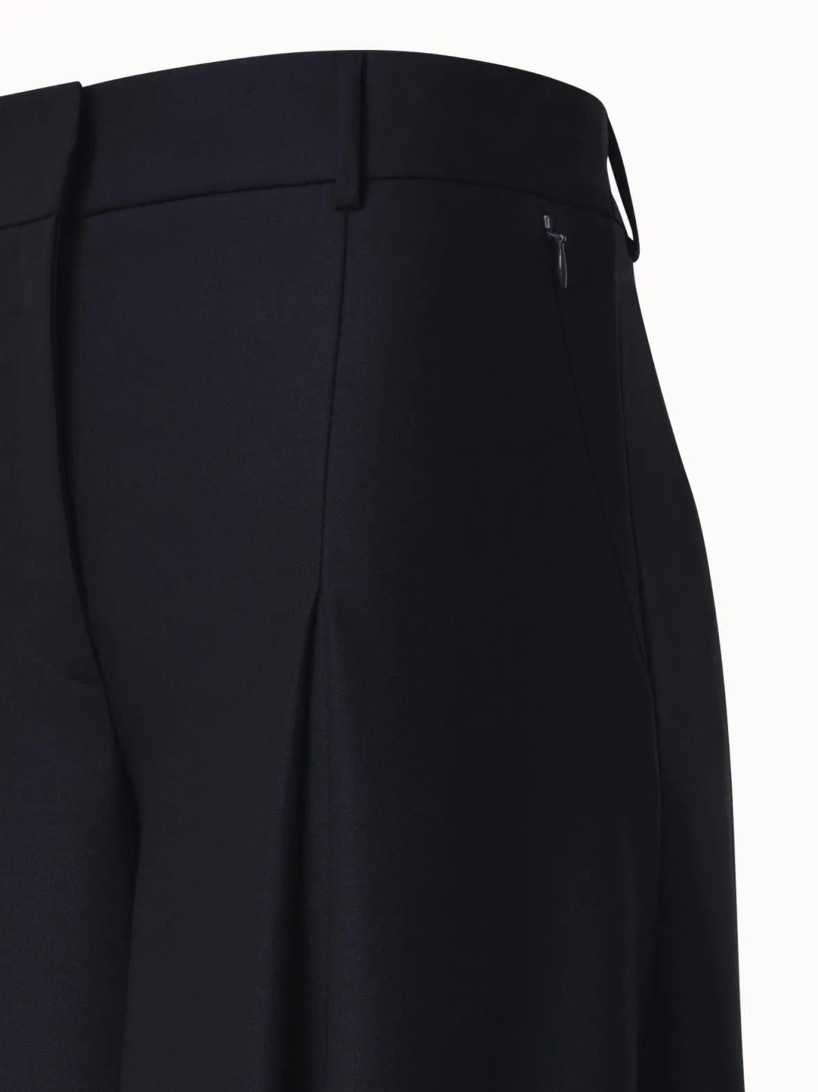 Extra Wide Palazzo Wool Gabardine Pants