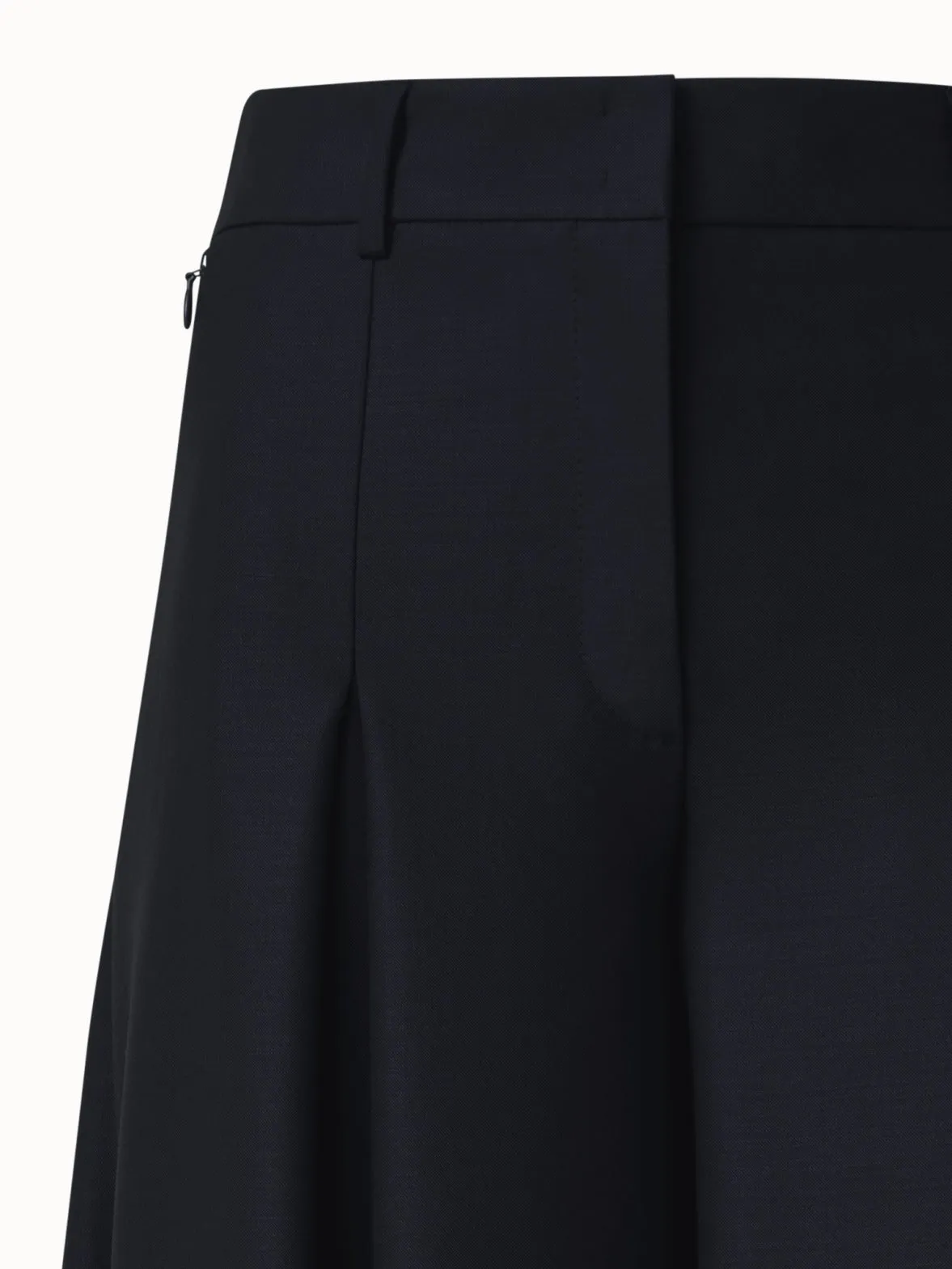 Extra Wide Palazzo Wool Gabardine Pants