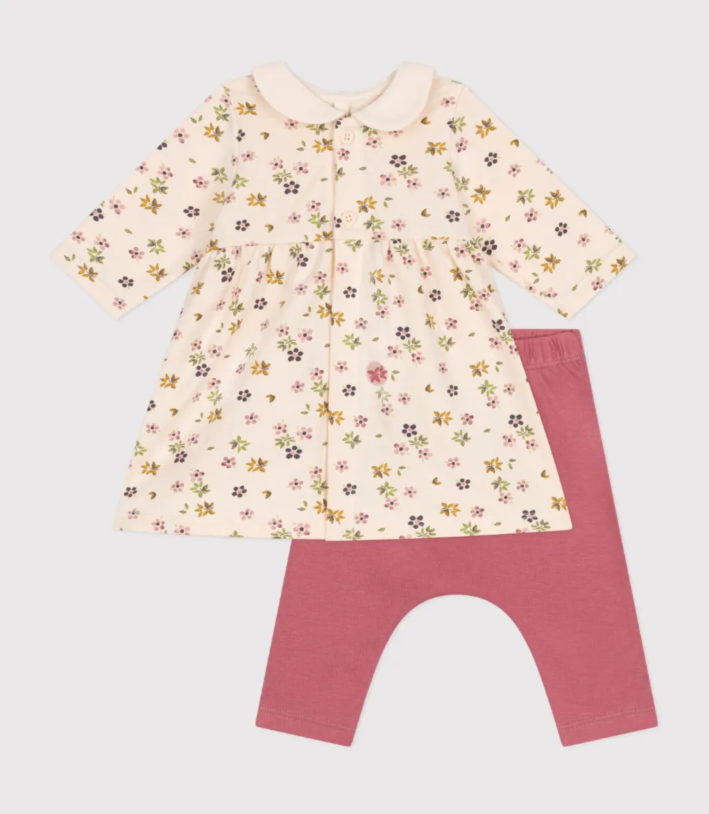 Floral Cotton Dress w/ Leggings - Petit Bateau FW24