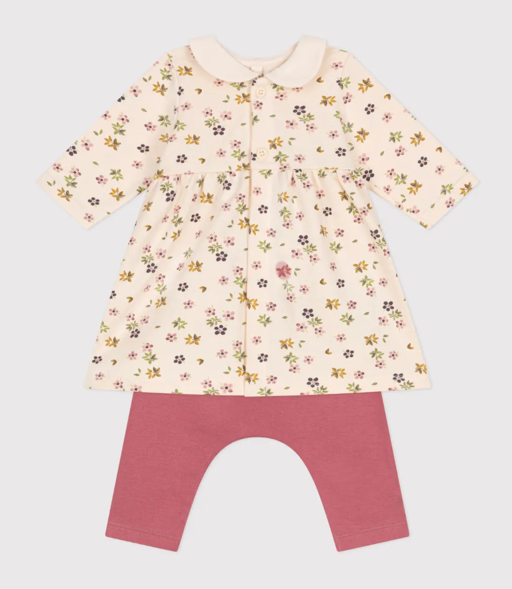 Floral Cotton Dress w/ Leggings - Petit Bateau FW24