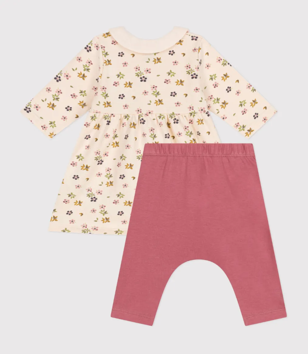 Floral Cotton Dress w/ Leggings - Petit Bateau FW24