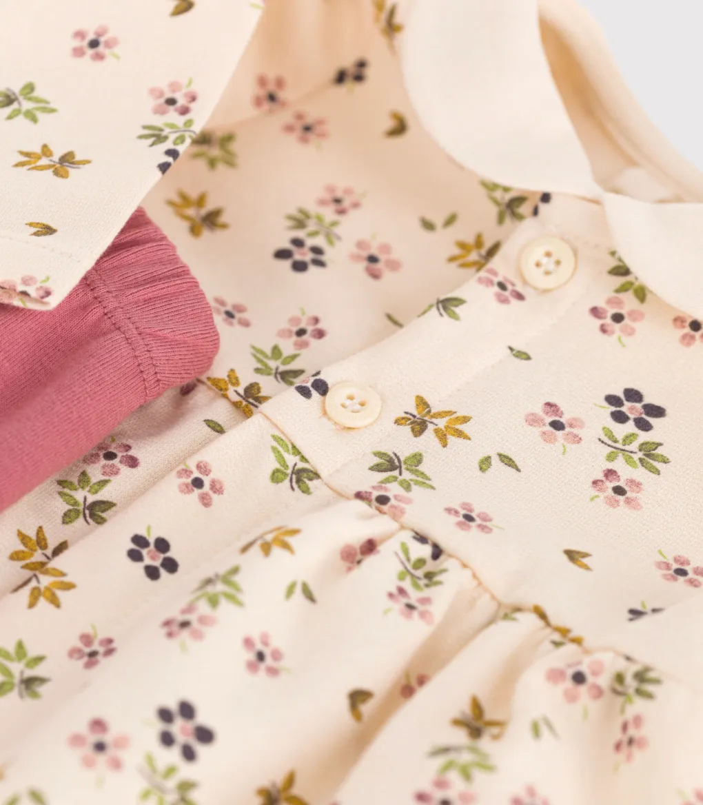 Floral Cotton Dress w/ Leggings - Petit Bateau FW24