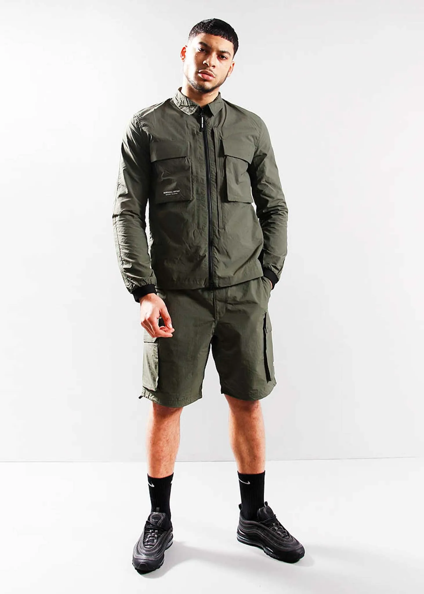 Forte polyamide overshirt - khaki
