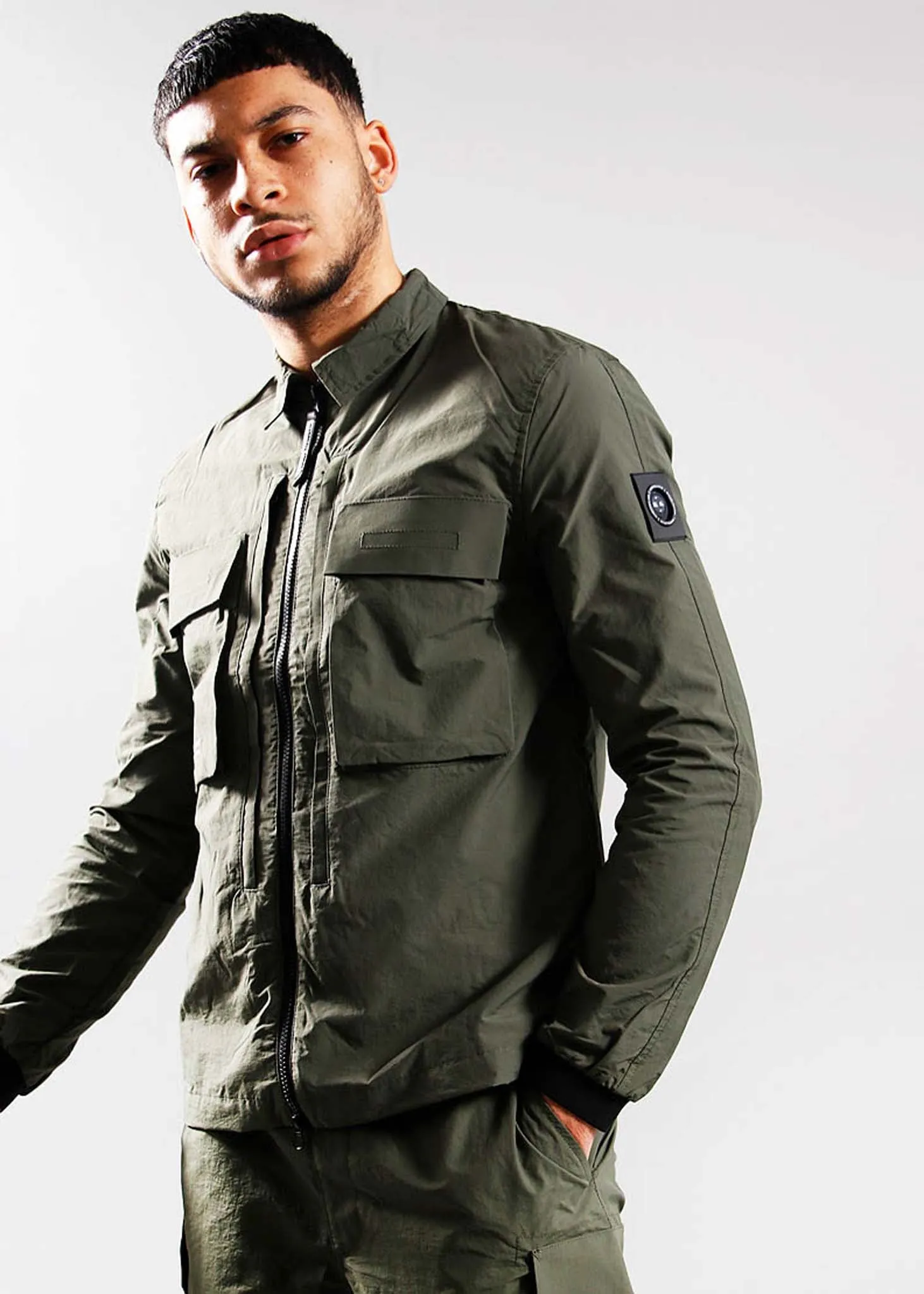 Forte polyamide overshirt - khaki