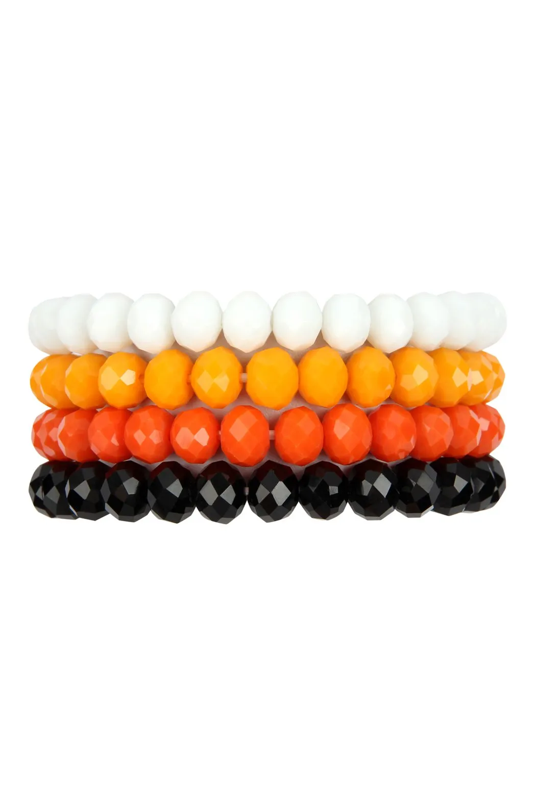 Four Line Rondelle Beads Stretch Bracelet