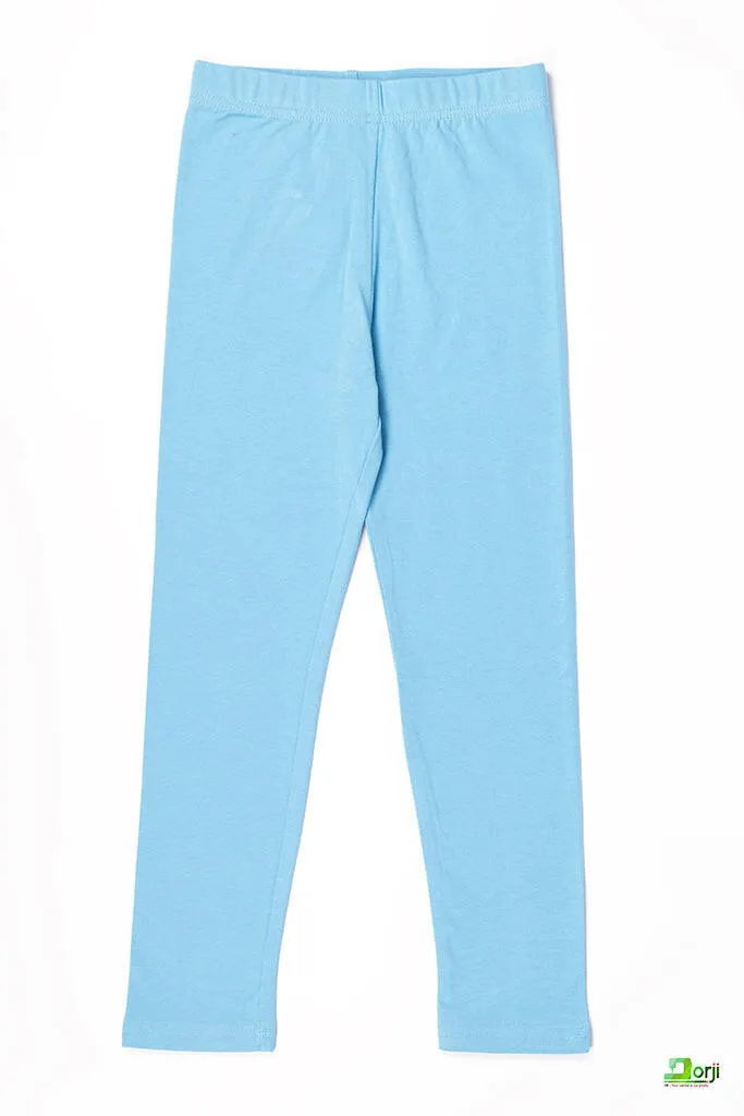 Girl's Full-Length Sky Blue Leggings