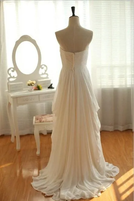 High Low Tiered Layers Custom Made Bridal Wedding Dress PFW0307