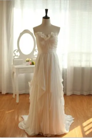 High Low Tiered Layers Custom Made Bridal Wedding Dress PFW0307