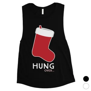 Hungover Christmas Stocking Womens Muscle Shirt