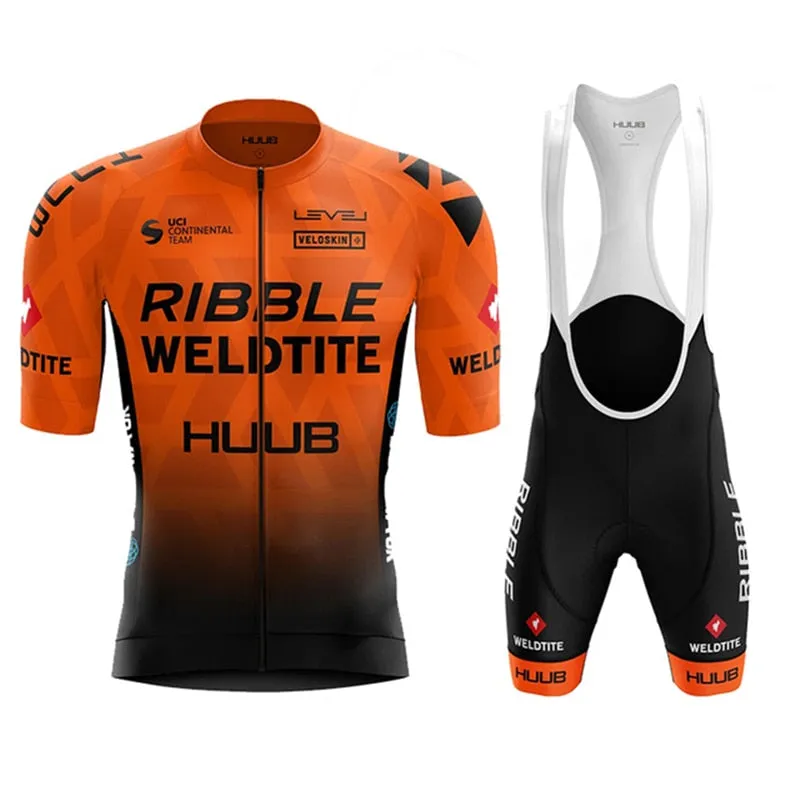 HUUB cycling Jersey suit Team Ribble Weldtite Bike Jersey Set  Summer Men clothing Short Sleeve Shirts Mtb Maillot Ropa Ciclismo