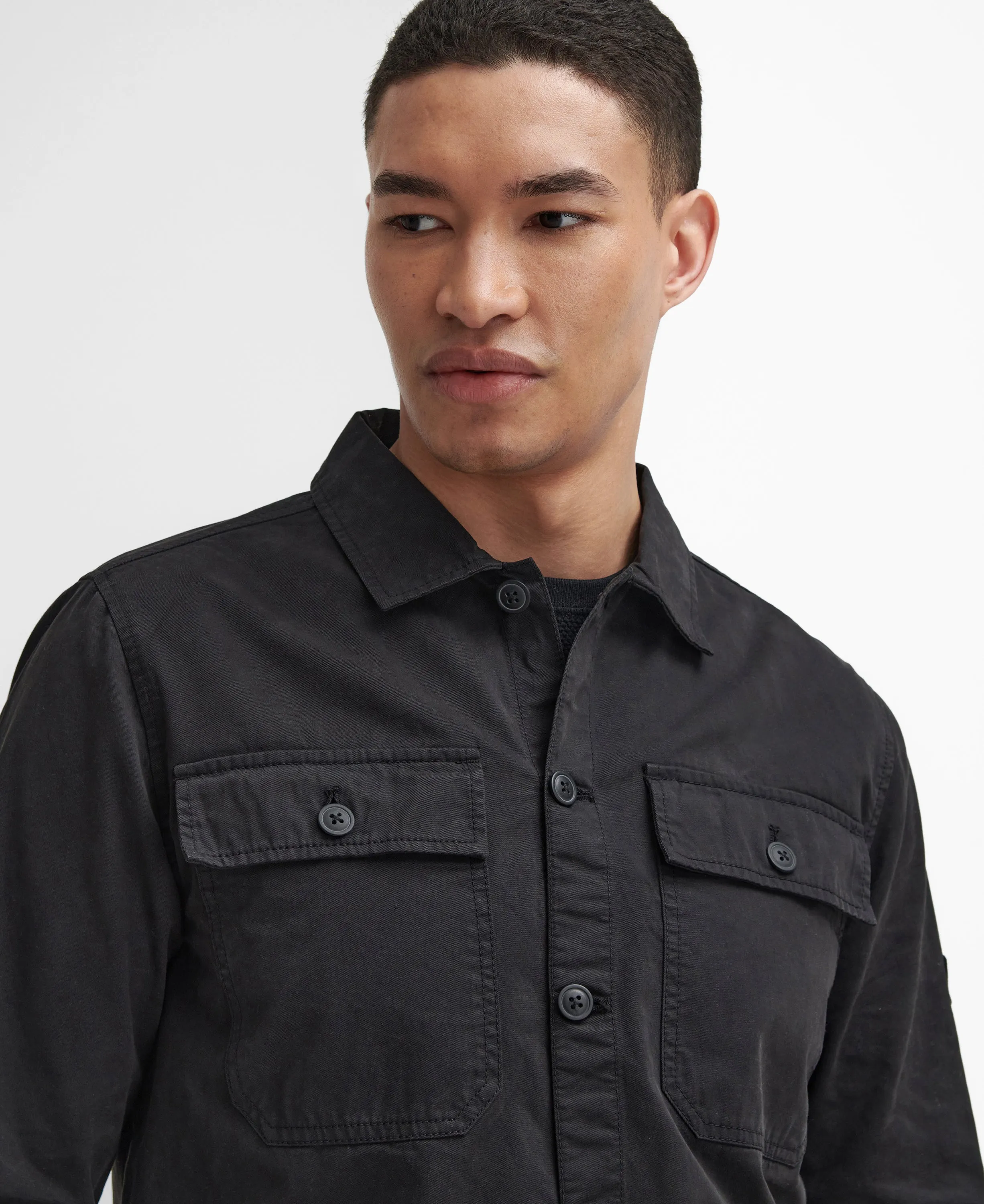ID24679-Barbour Black Arlo Overshirt