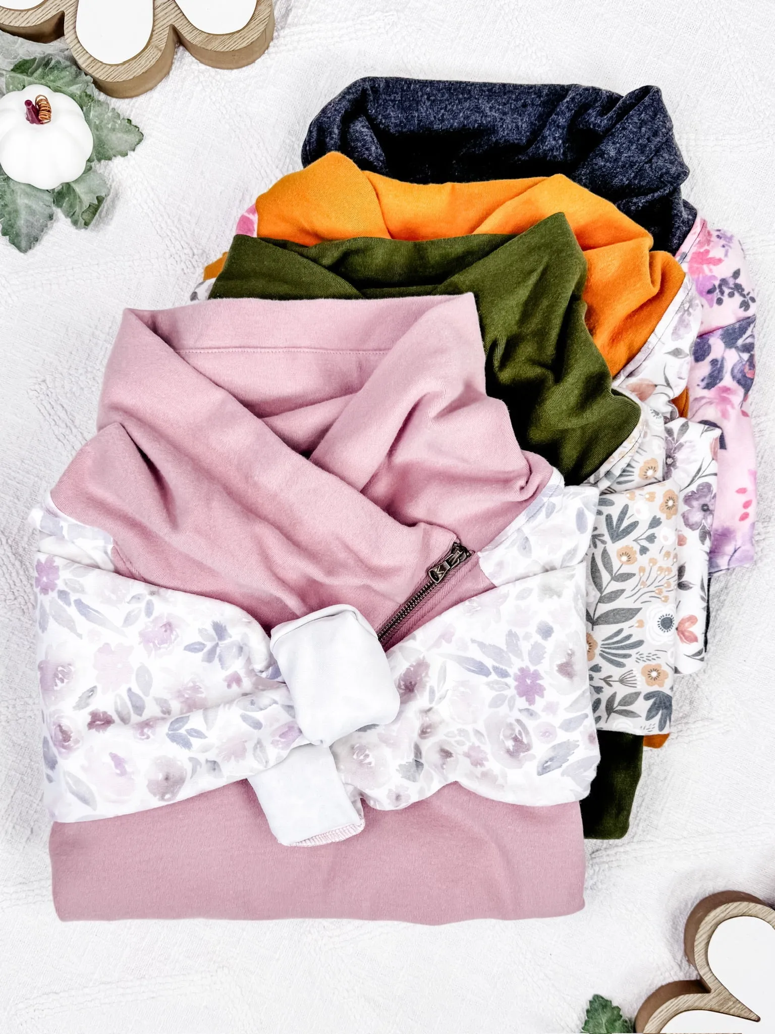 IN STOCK Zoey ZipCowl - Pink and Blush Floral