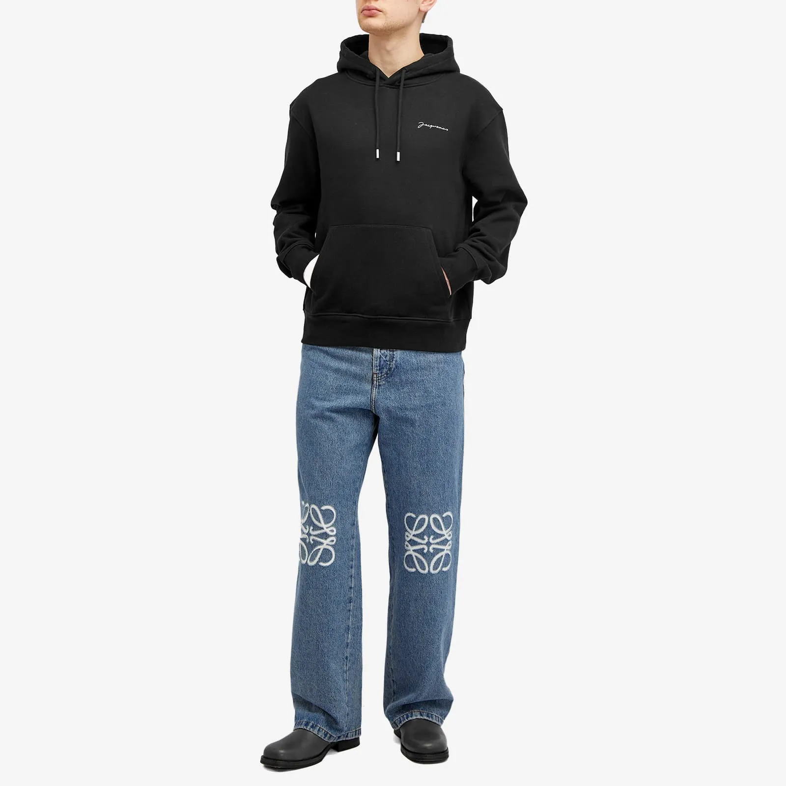 Jacquemus Brode Logo Hoodie, black