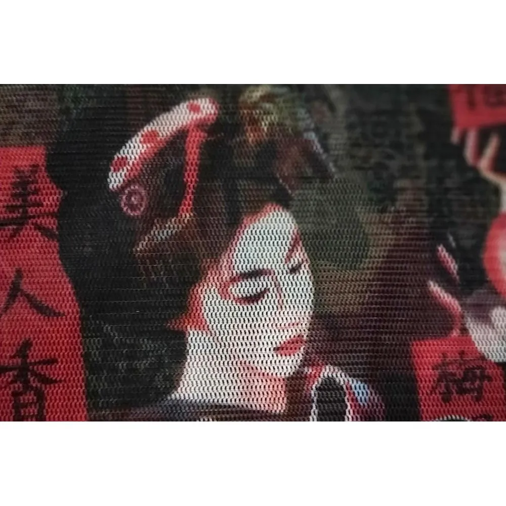 Japanese design printed stretch netting - sold by 1/2mtr