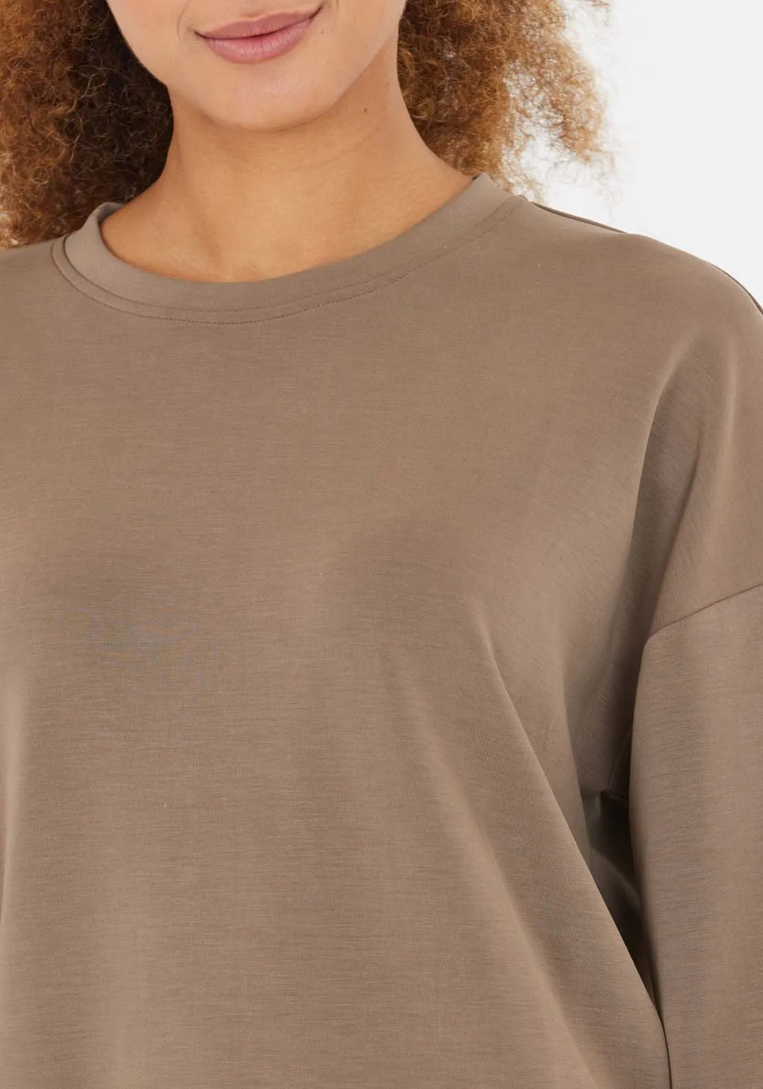 Jillnana Sweatshirt With Crew Neck - Walnut