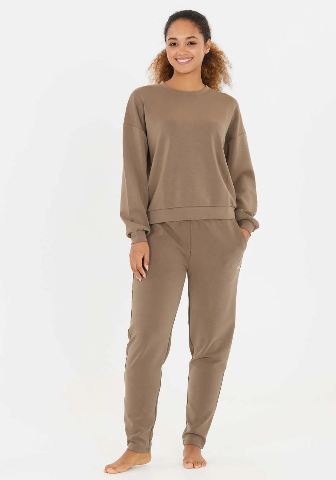 Jillnana Sweatshirt With Crew Neck - Walnut
