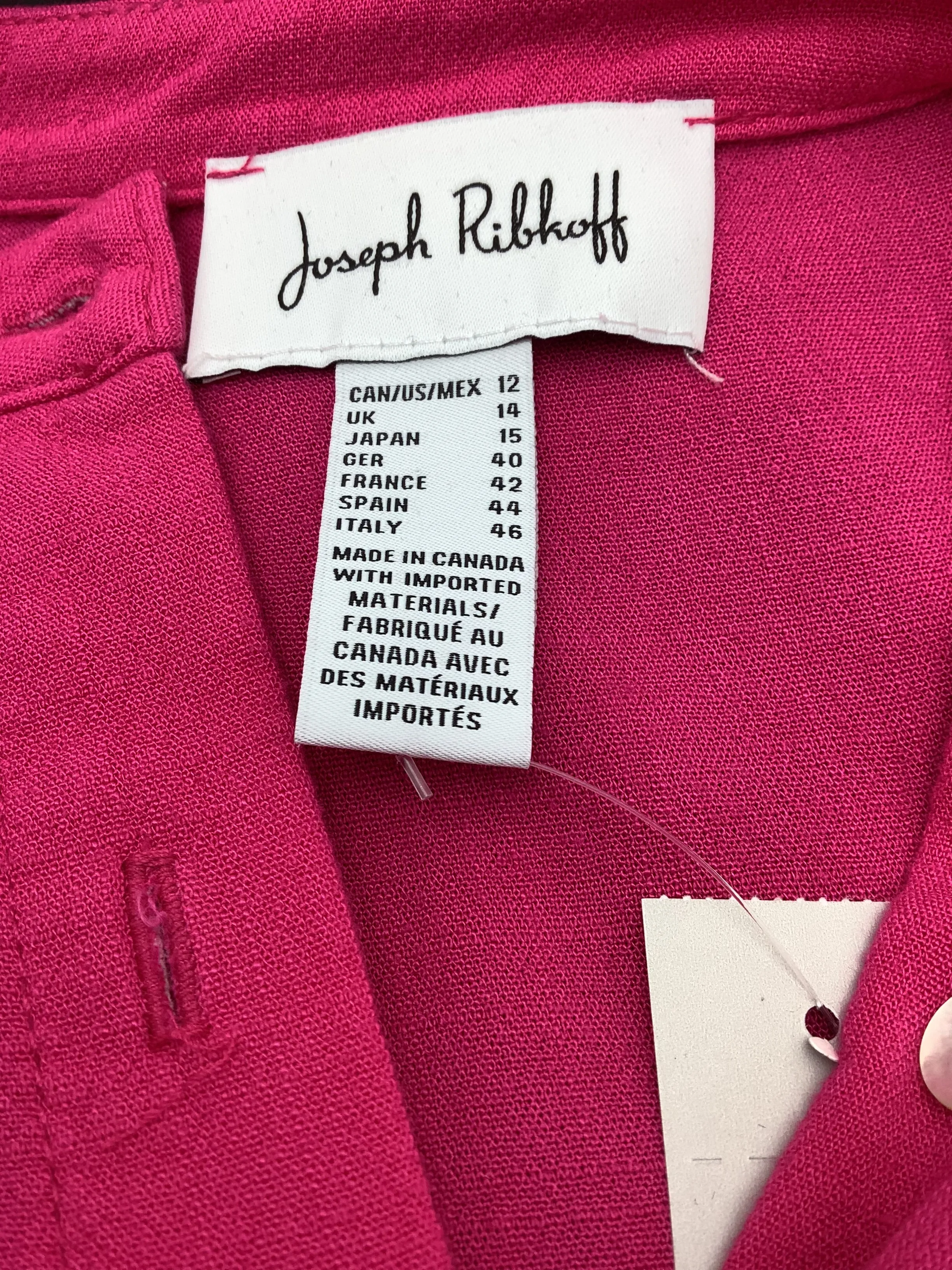 Joseph Ribkoff Dress Tiered Maxi Short Sleeve Pink Size 12
