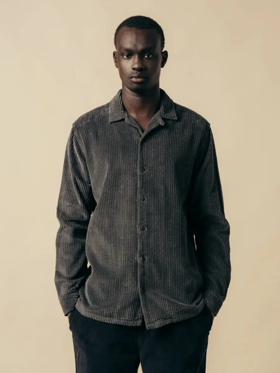 KESTIN Tain Overshirt Jumbo Cord CHARCOAL