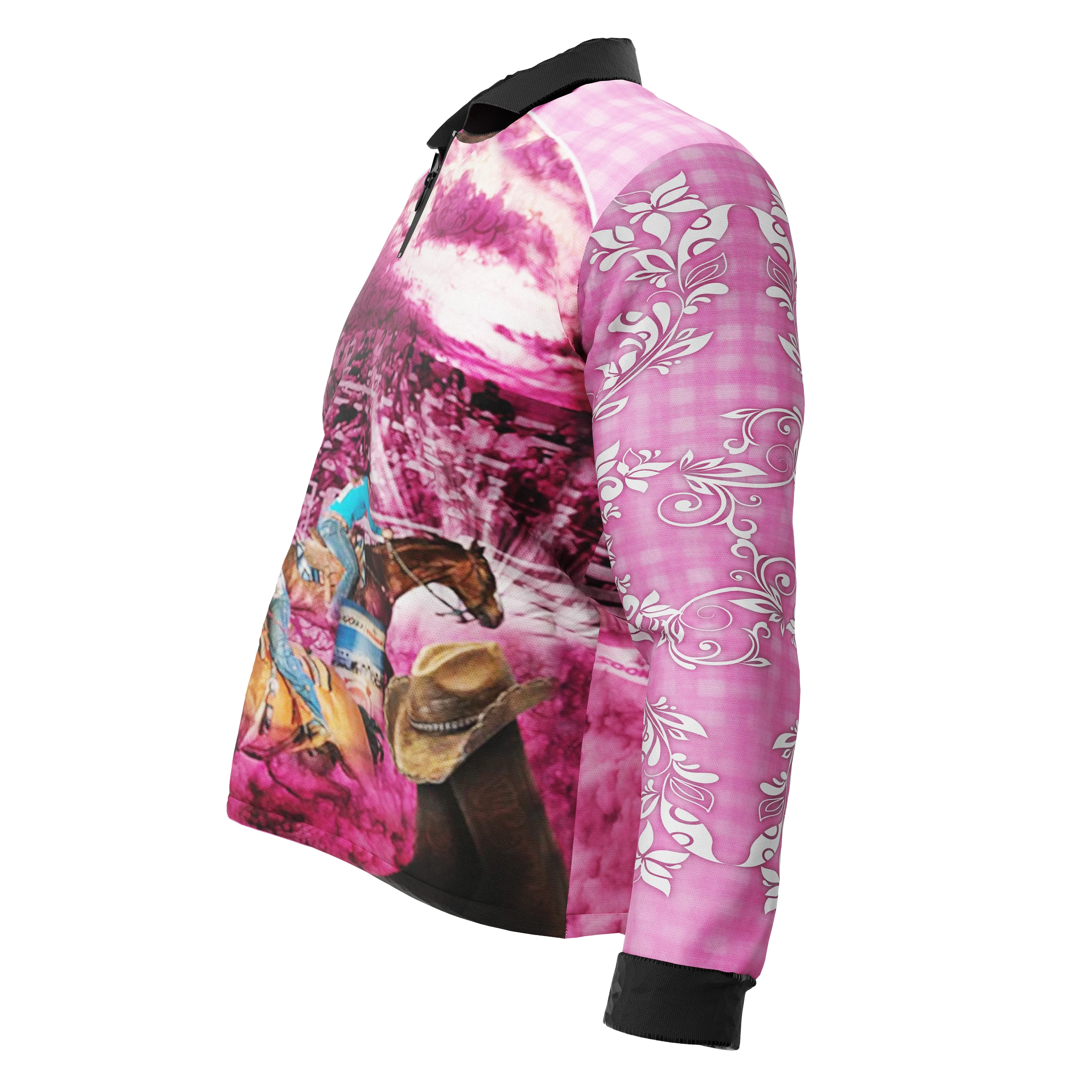 Kids Cowgirl Pink Fishing Shirt - Quick Dry & UV Rated