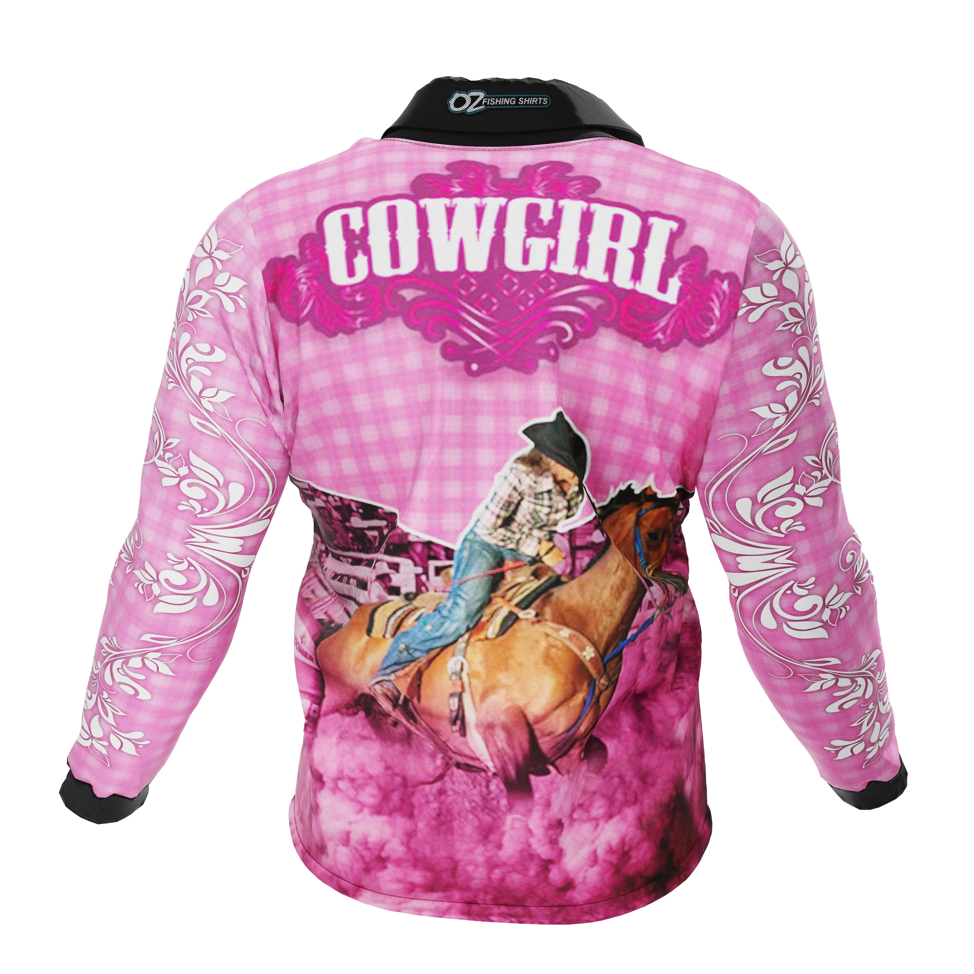 Kids Cowgirl Pink Fishing Shirt - Quick Dry & UV Rated