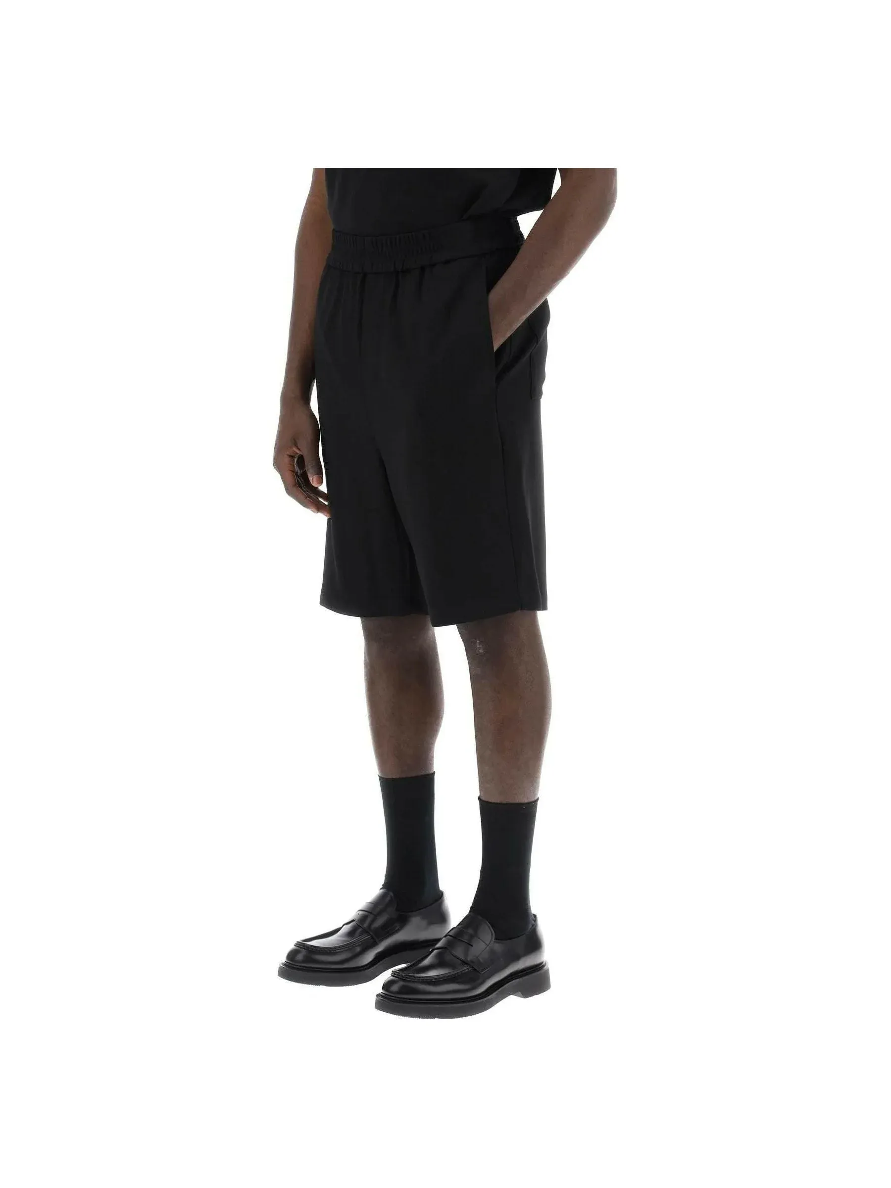 Knee-Length Wool Shorts