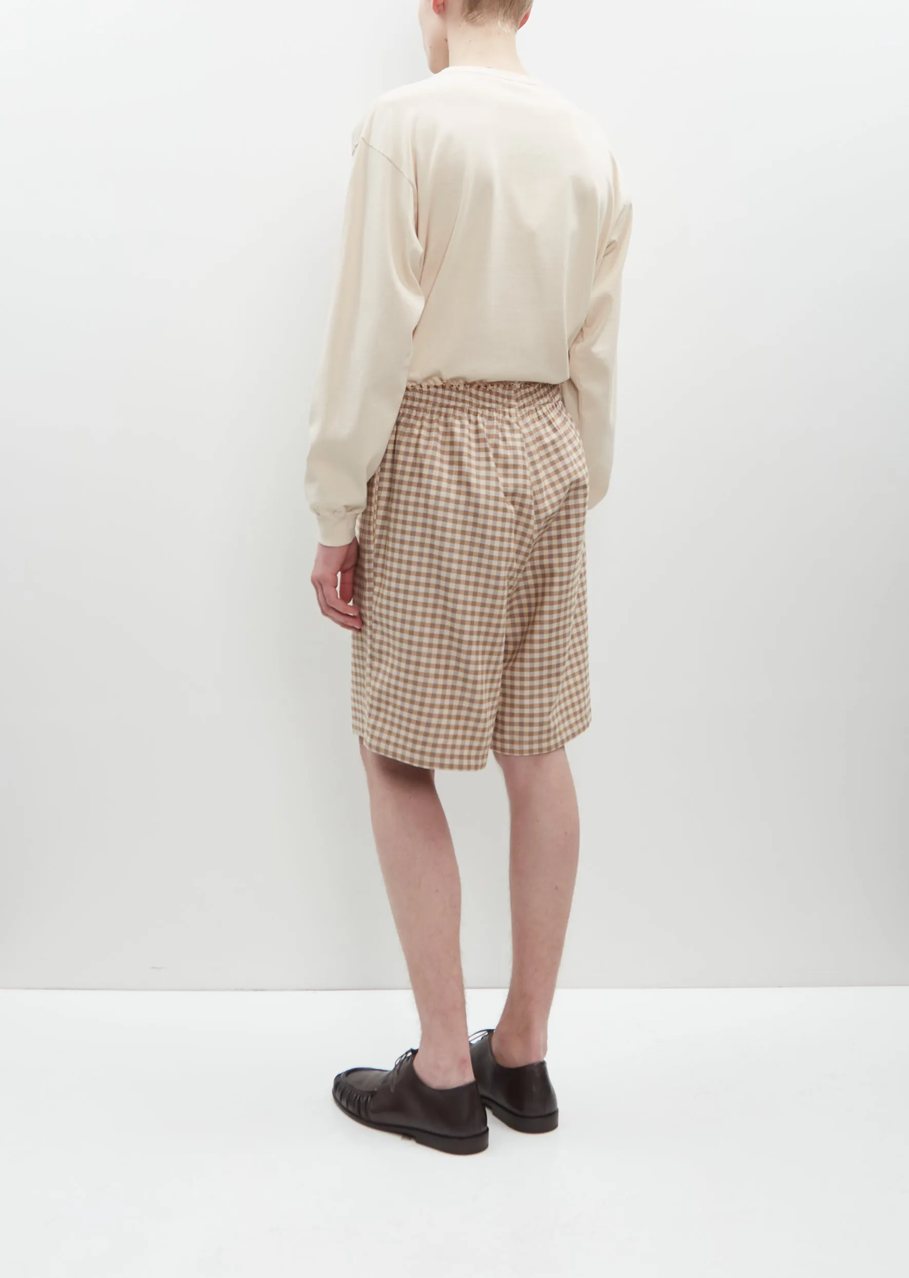 Knee Shorts — Brown Check