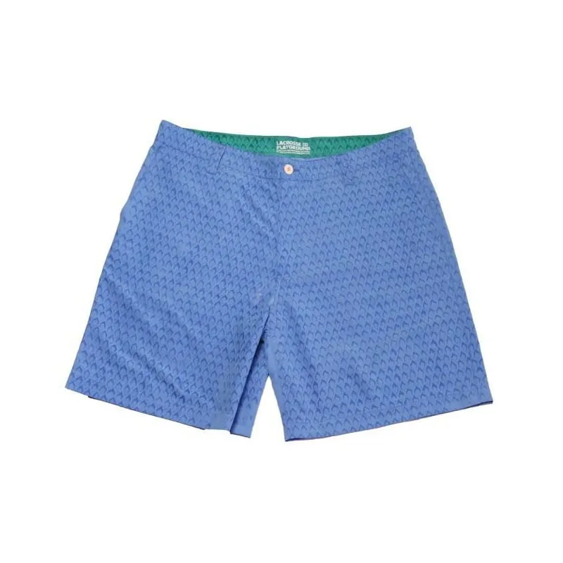 Lacrosse Playground Convertible Sky Blue Mesh Print Men's Lacrosse Shorts