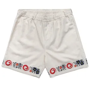 Laurent Jacquard Placket Shorts Ivory - 2024