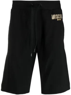 Logo-Print Rhinestone-Embellished Track Shorts