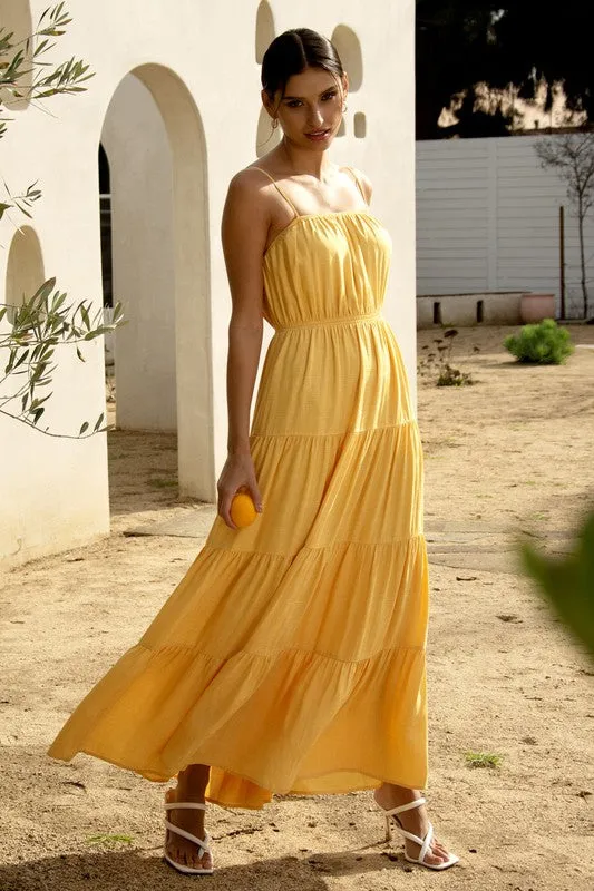 Mango Sorbet Tiered Maxi Dress