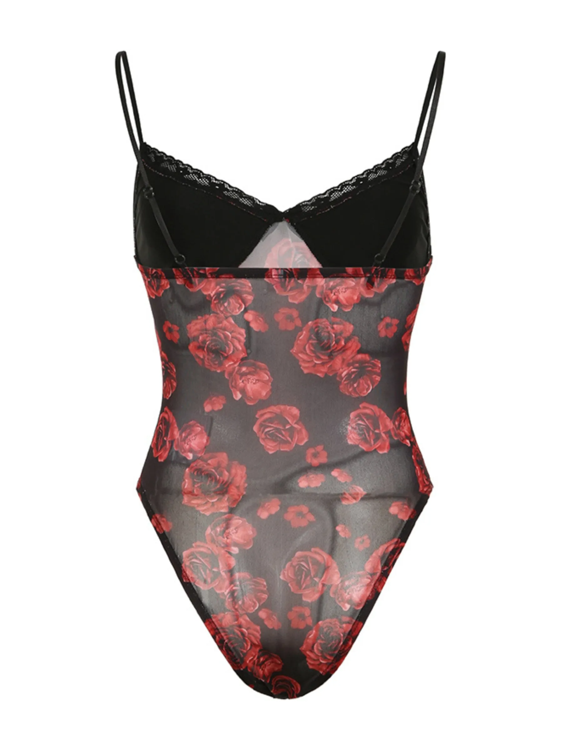 Mavis Rose Print Mesh Bodysuit