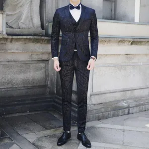 Men's Autumn Casual Striped Suit | Blazer & Vest & Pants