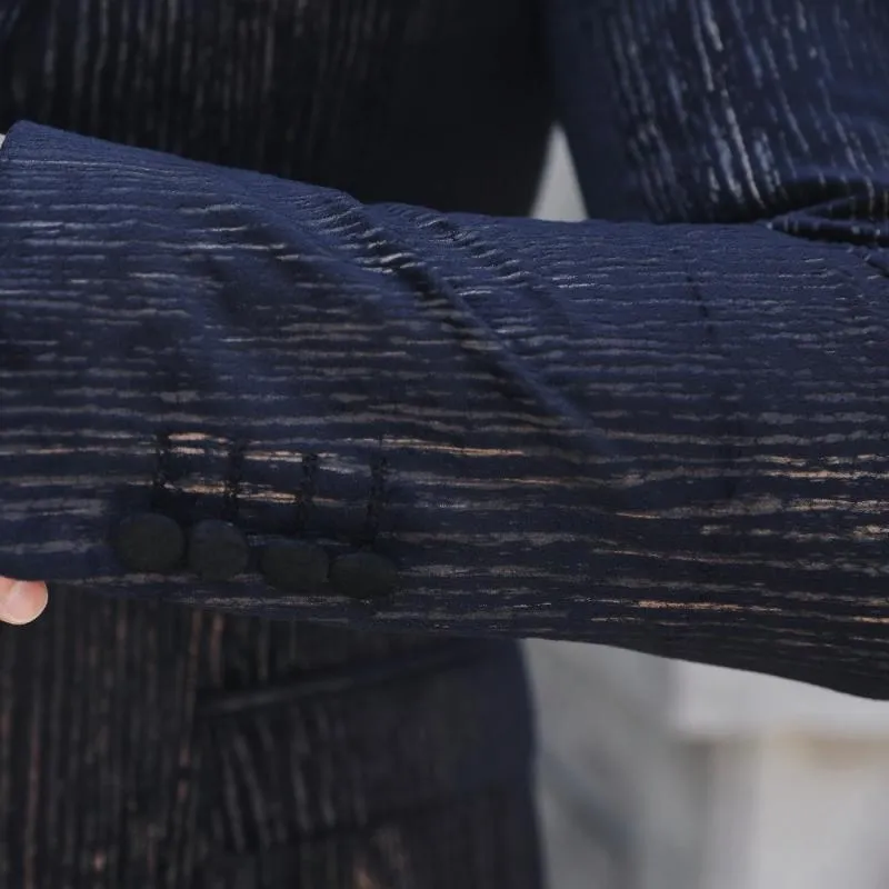 Men's Autumn Casual Striped Suit | Blazer & Vest & Pants