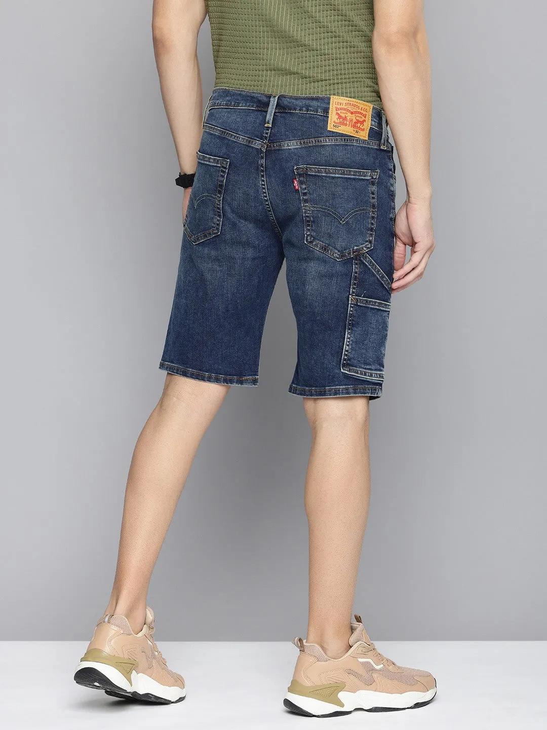 Men's Blue Regular Fit Denim Shorts