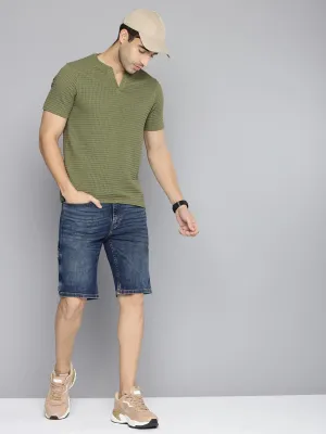 Men's Blue Regular Fit Denim Shorts