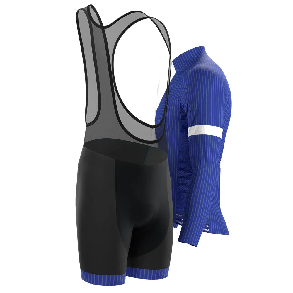 Men's Blue Stripe Banded 2 Piece Cycling Kit
