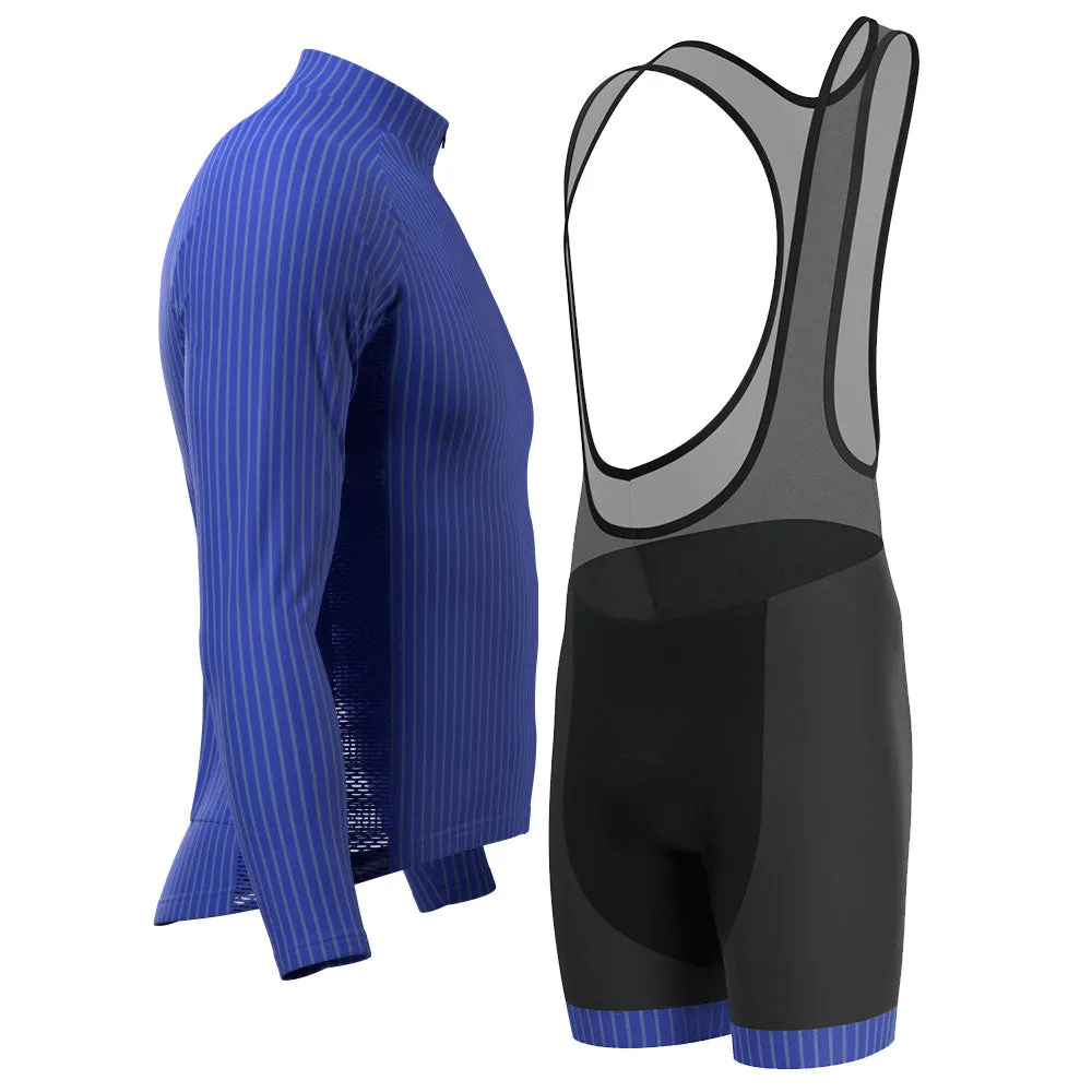Men's Blue Stripe Banded 2 Piece Cycling Kit