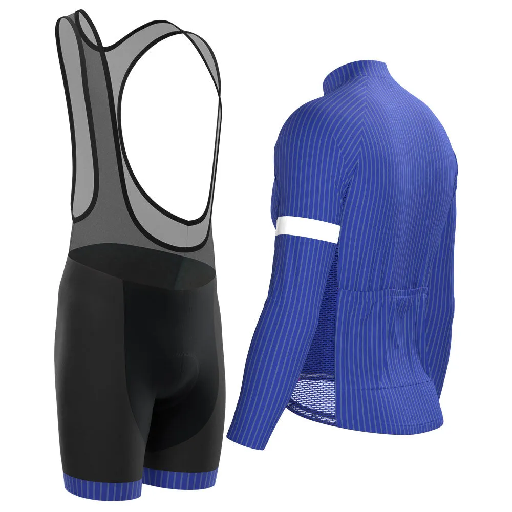 Men's Blue Stripe Banded 2 Piece Cycling Kit